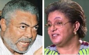 Former President Jerry John Rawlings and former Foreign Affairs Minister Hanna Tetteh