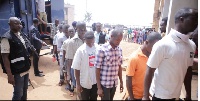 A line up of the murder suspects when they appeared before the Accra Magistrate Court
