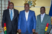 President Mahama in a pose with his two deputy ministers