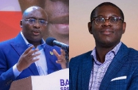 Bright Simons (left) and Vice President Dr Mahamudu Bawumia