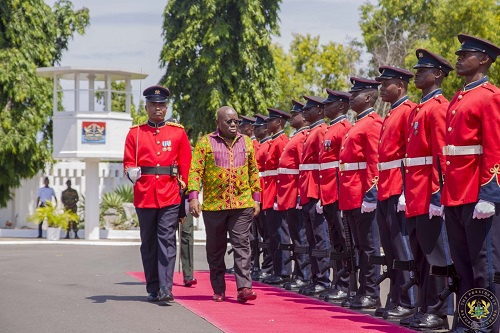 President Akufo-Addo inspecting the guard of honour