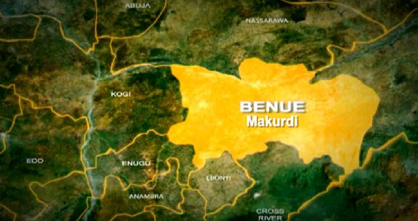 File photo of Benue State on the map, Nigeria