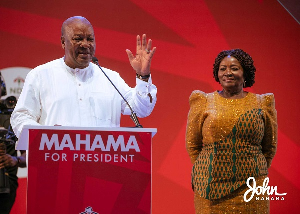 NDC Flagbearer John Dramani Mahama and his running mate Jane Naana Opoku Agyemang