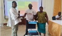 Dr Robert Doh presented some health equipment to the Ho Teaching Hospital