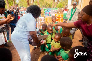 Prof. Jane Naana Opoku-Agyemang, among some of the Nyohini Children’s Home members