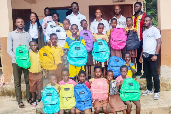 The NGO donated learning materials to selected basic schools under its initiative