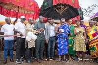 Sammi Awuku with some traditional leaders