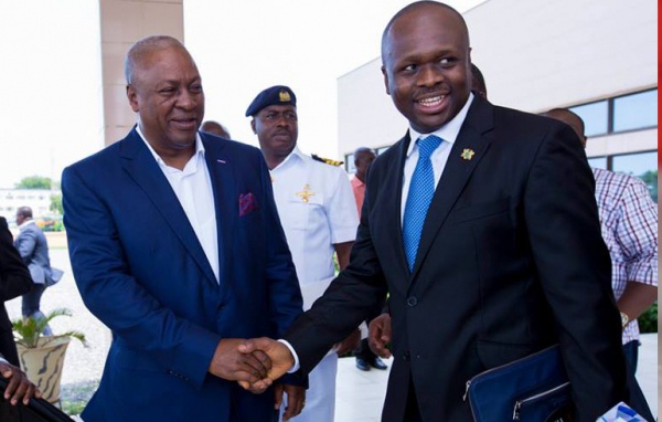 President Mahama and Communications Minister, Dr. Edward Omane Boamah