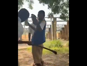 The student captured beating his juniors with a cutlass