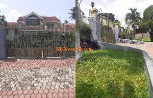 The residence of Mr Amoabeng being investigated by EOCO