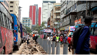 Public service buses in traffic jam along Ronald Ngala street in Nairobi CBD, Kenya on April 4,2024