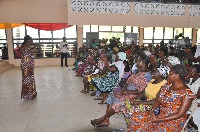 Ghana's 2nd Lady, Mrs. Matilda Amissah-Arthur interacting with some women in Jomoro
