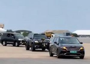 Arrival of the Asantehene’s convoy at the Kotoka International Airport