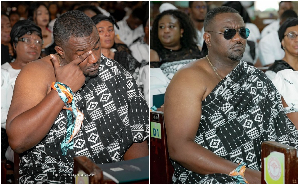 John Dumelo captured in grief at his father's funeral