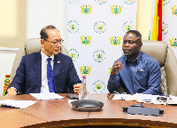 Health Minister Kwabena Mintah Akandoh interacting with the Korean Ambassador to Ghana