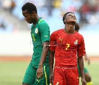 Charles Boateng in action for the Ghana U20 side against Senegal.