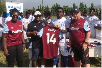West Ham donated jerseys to Pelican FC in Ghana