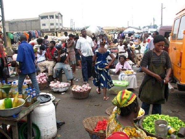 A basket of tomatoes is sold for GH