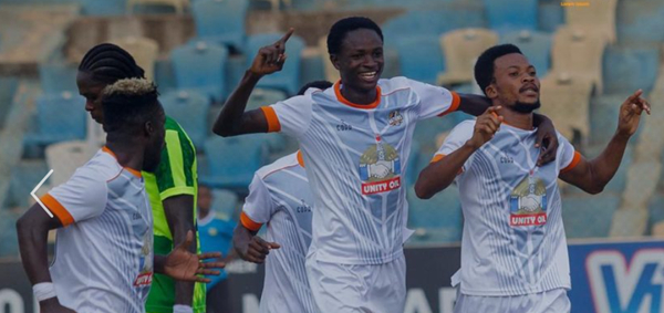 Nations FC celebrates their victory over Bechem United