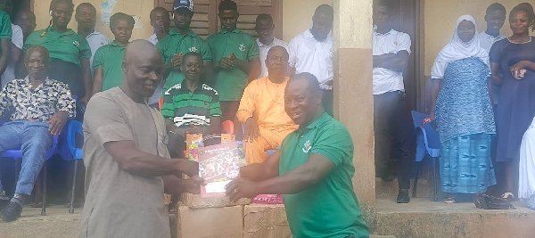As seen here, some of the stationery is being presented to the basic school