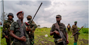 This file photo shows M23 rebels in Kibumba, eastern Democratic Republic of Congo