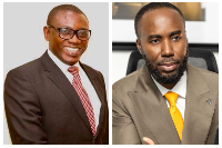 The new judge, Justice Francis Apangabuno Achibonga  (L) and Kwabena Adu-Boahene (R)
