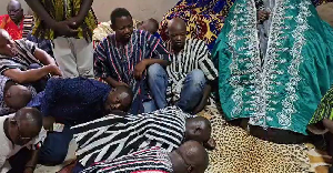 Dr Mahamudu Bawumia  honoured the traditional protocol by prostrating once again in greeting