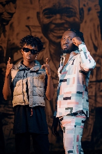 Ghanaian rappers, Strongman (left) and Amerado (right)