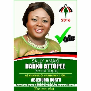 Madam Darko-Attopee has said she will accept the outcome of the polls whether or not she wins