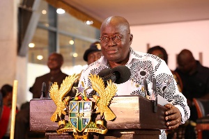 President Akufo-Addo delivering a speech at the formal opening of the mall
