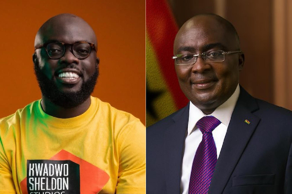 Kwadwo Sheldon(L) backs Dr Bawumia(R), says his presidency is inevitable