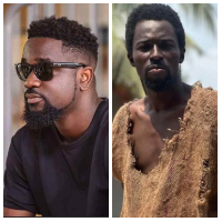 Ghanaian rapper Sarkodie (L) questions the arrest of Ebo Noah