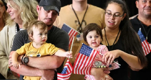 About 59 white South Africans arrived in the US on Monday