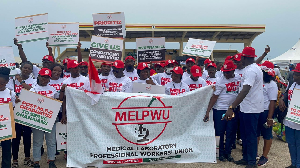 The MELPWU members at the 2024 May Day celebrations in Accra