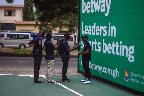 File photo: Betway staff being interviewed by some Journalists.