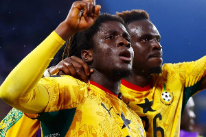 Caleb Yirenkyi (L) with Marvin Senaya (R) celebrating the goal Caleb Yirenkyi (L) with Marvin Senaya (R) celebrating the goal