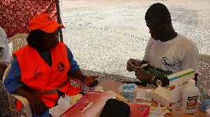 One of the beneficiaries undergoing screening process
