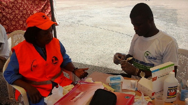 One of the beneficiaries undergoing screening process