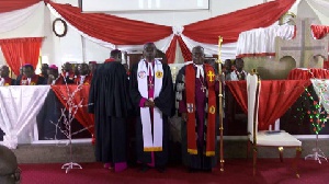 Rev Dr Asare Kusi (middle) inducted as Koforidua Methodist Bishop