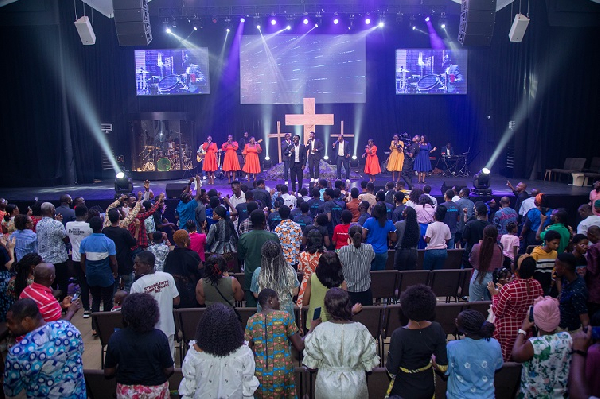 A section of attendees and performers