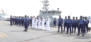 Ghanaian and US Navies during flagging-off ceremony in the Port of Tema
