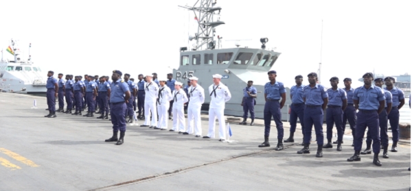 Ghanaian and US Navies during flagging-off ceremony in the Port of Tema