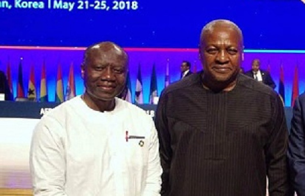 Former President of Ghana, John Dramani Mahama and Ken Ofori-Atta