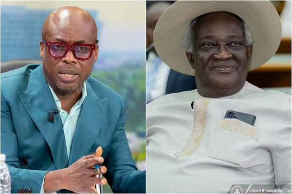 Paul Adom-Otchere (L) has dragged Prof Kwamena Ahwoi (R) into suggestions that he is not a lawyer