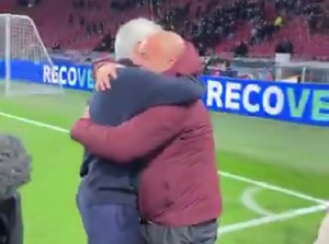 Mourinho shared a warm embrace with Wesley Sneijder