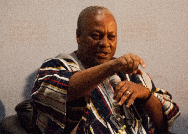 Former President John Mahama speaking at an event