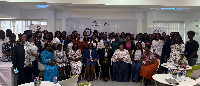 A group photo of some of the female staff of the Ghana Maritime Authority