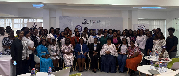A group photo of some of the female staff of the Ghana Maritime Authority