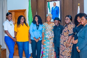 Sierra Leone First Lady (fourth left) with members of the YAWC delegation