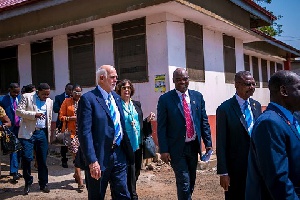 Barry Rassins, Rotary International President touring the Accra Rehabilitating Centre